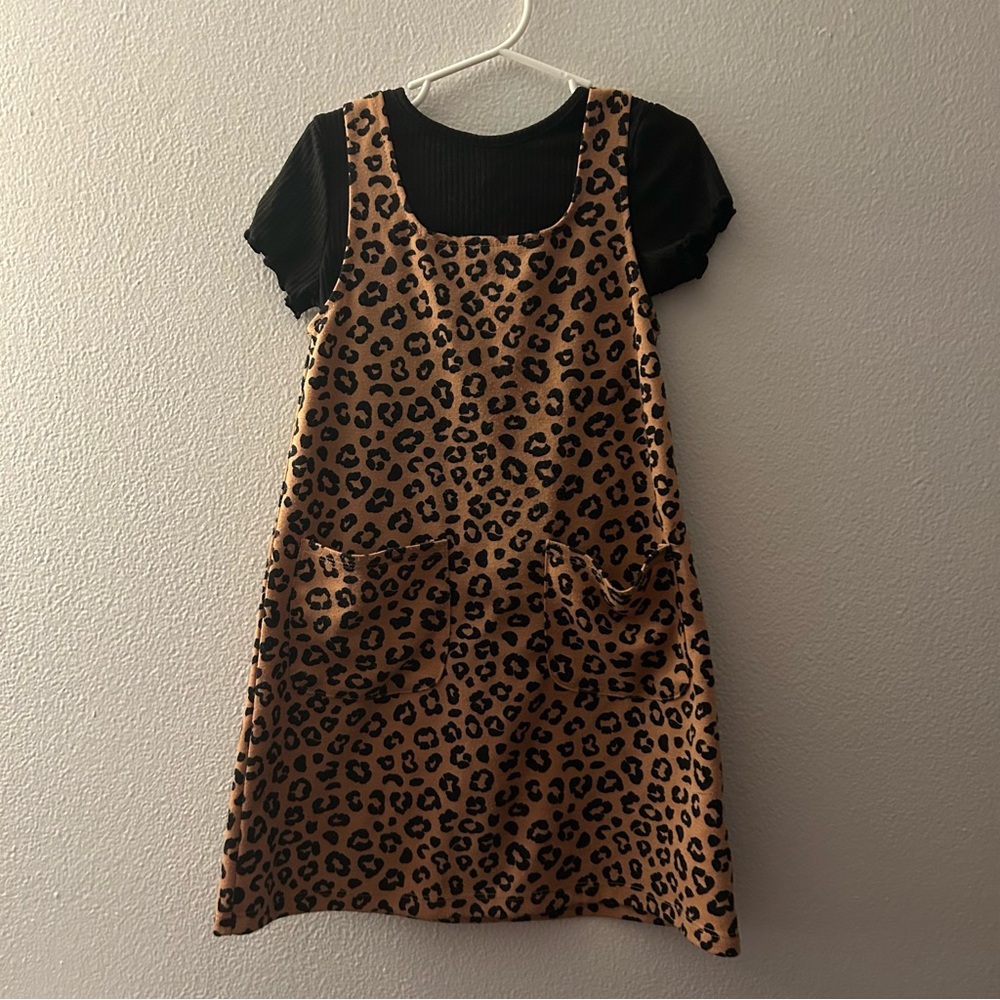 Derek Heart Animal Print Dress with Black Top